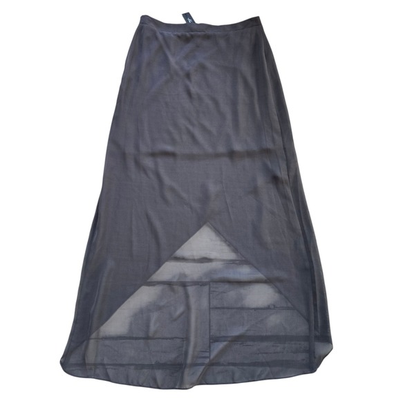 Kenneth Cole New York NWT Maxi Skirt Asymmetrical Hem Lined Gray Size 6 - Picture 2 of 7